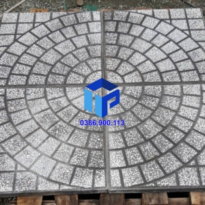Gạch Lát Vỉa Hè 40x40 Terrazzo Cánh Quạt Xám