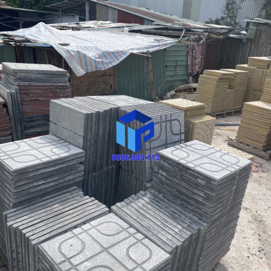 Gạch Vỉa Hè 40x40 Terrazzo Mắt Phụng Xám