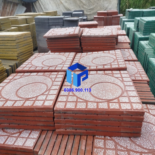 Gạch Vỉa Hè 40x40 Terrazzo mặt trăng Đỏ