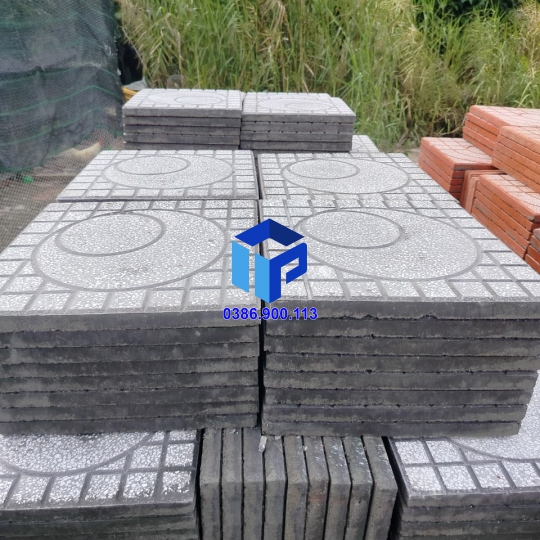 Gạch Vỉa Hè 40x40 Terrazzo Mặt Trăng Xám