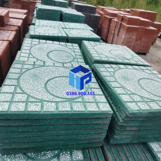 Gạch Lát Vỉa Hè 40x40  Mắt trăng xanh