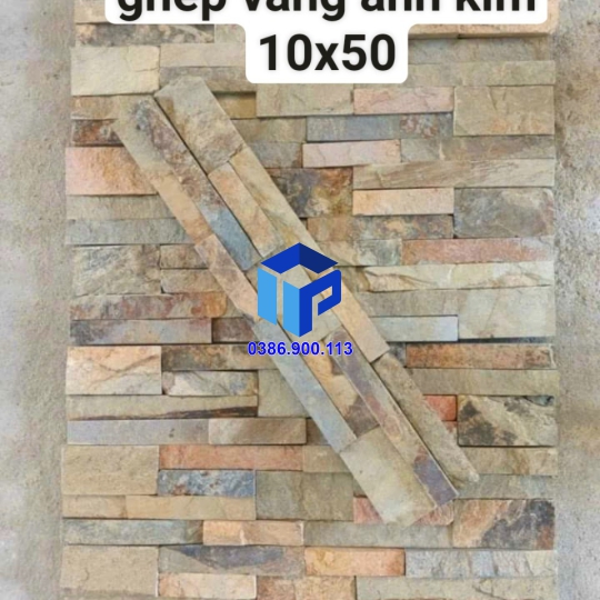 đá ghép vàng ánh kim 10x50