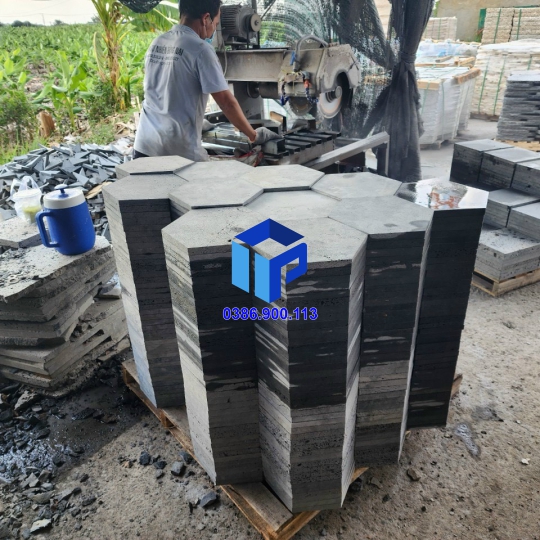 đá xám xám lục giác