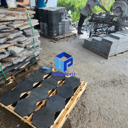 đá xám xám lục giác