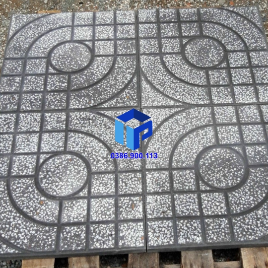 Gạch Vỉa Hè 40x40 Terrazzo Mắt Nai Xám