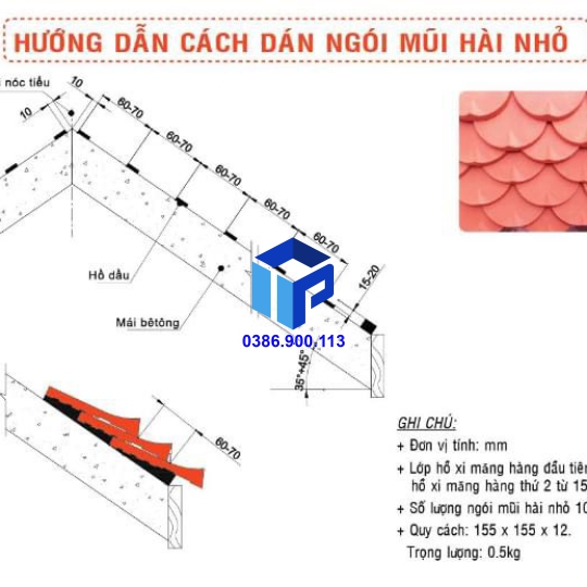 Ngói mũi hài nhỏ đất việt