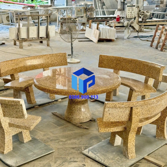BÀN GHẾ ĐÁ TỰ NHIÊN SÂN VƯỜN 