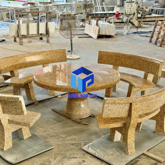 BÀN GHẾ ĐÁ TỰ NHIÊN SÂN VƯỜN 