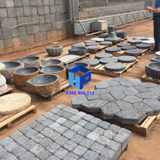 ĐÁ ONG XÁM QUAY CẠNH LÁT SÂN
