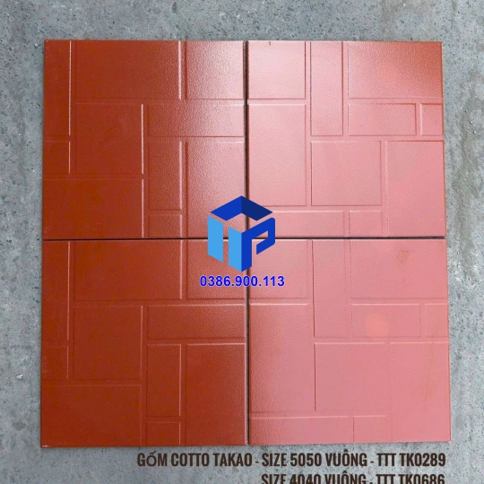 GỐM ĐỎ TAKAO Ô VUÔNG 40X40-50X50