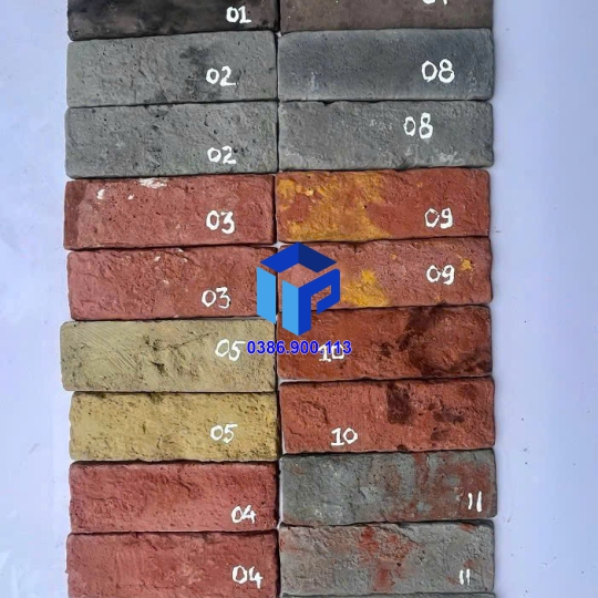 Gạch cổ màu bê tông đen 014